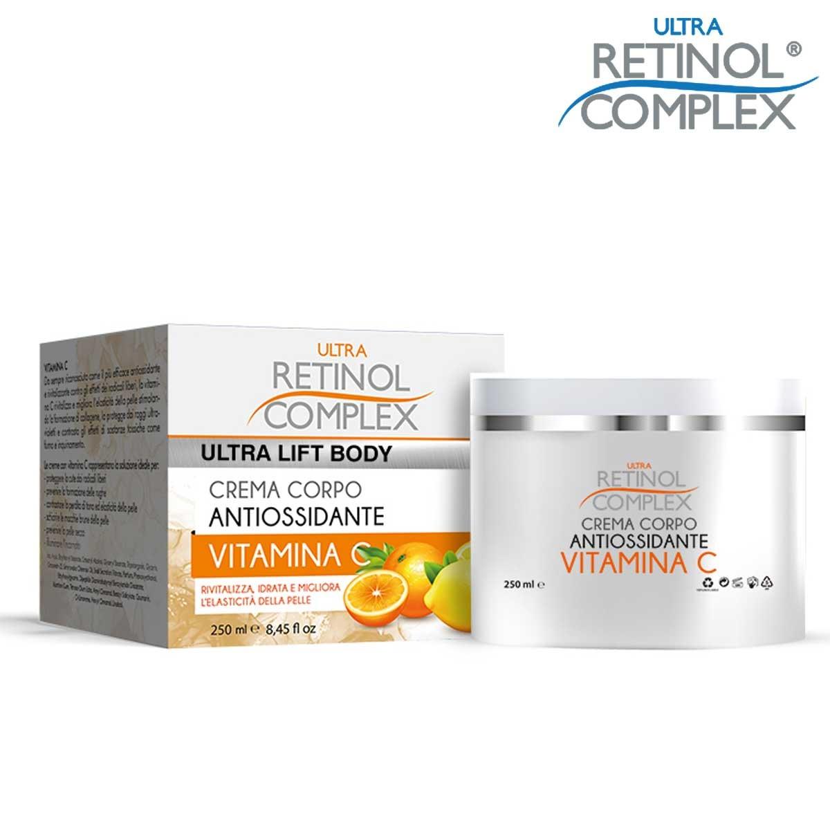 Retinol complex crema corpo antiossidante vitamina c 250 ml