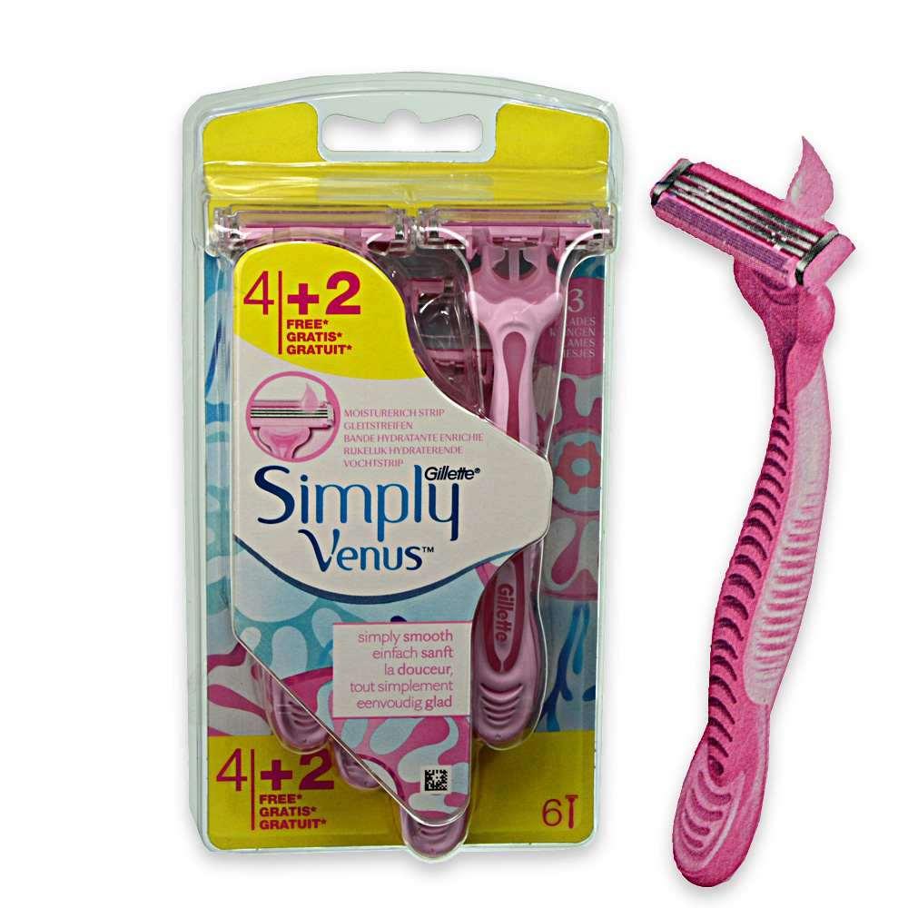 Gillette venus rasoio simply 3 pz 4 + 2 gratis