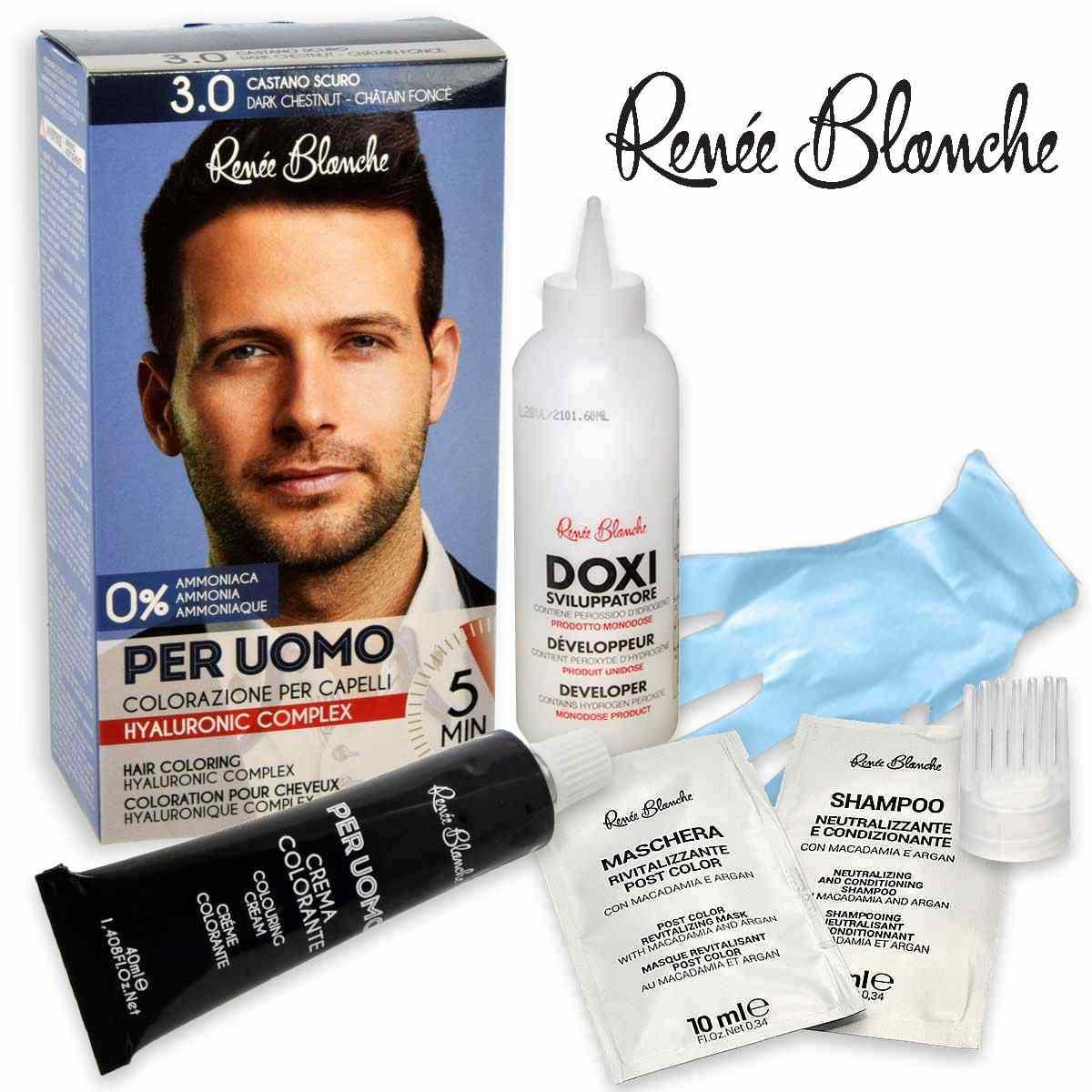 Renee blanche uomo crema colorante 3.0 castano scuro