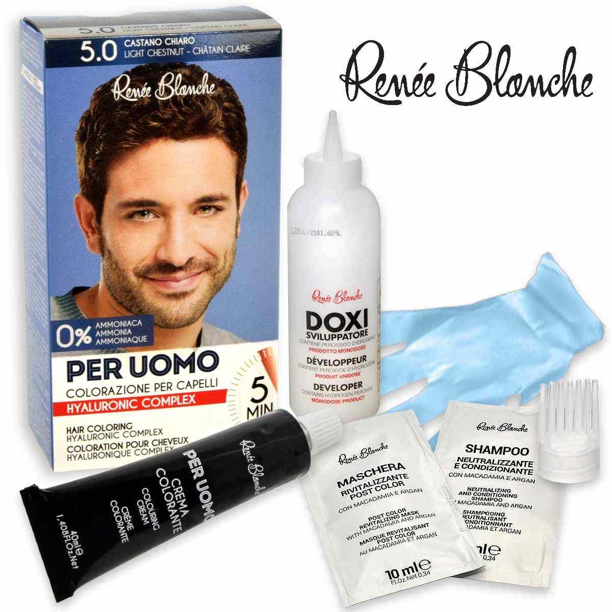Renee blanche uomo crema colorante 5.0 castano chiaro