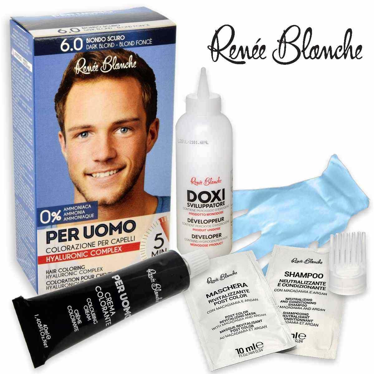 Renee blanche uomo crema colorante 6,0  biondo scuro