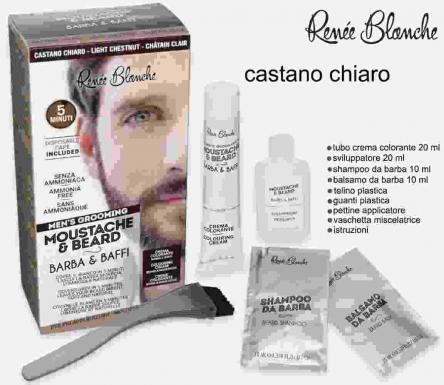 Moustace & beard barba e baffi castano chiaro