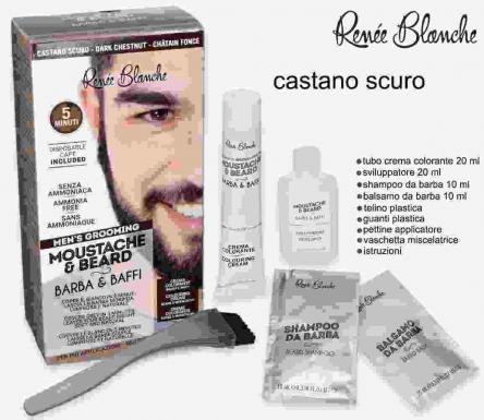 Moustace & beard barba e baffi castano scuro