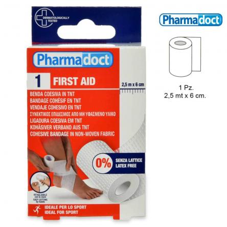Pharmadoct 1 benda coesiva bianca 2,5 m x 6 cm