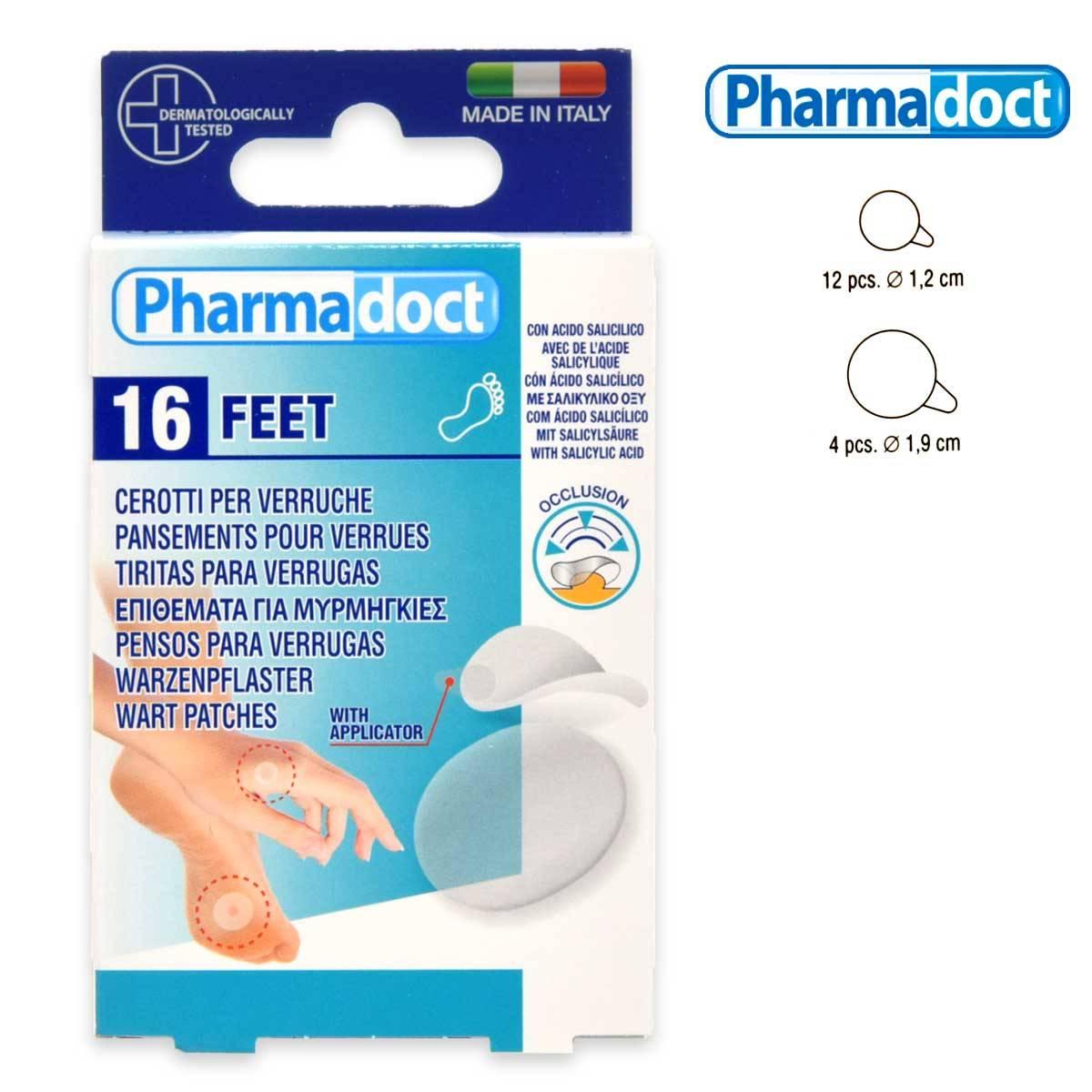 Pharmadoct piedi patch x verruche protettivi e leviganti 16 pz ass.ti