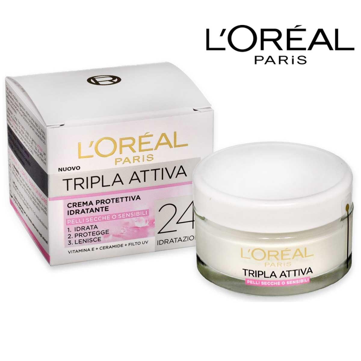 L'oreal tripla attiva pelli secche 50 ml
