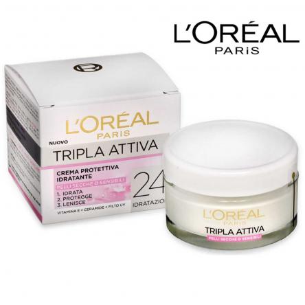 L'oreal tripla attiva pelli secche 50 ml