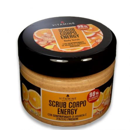 Vitamine scrub corpo con centrifugati di arancia e zenzero
