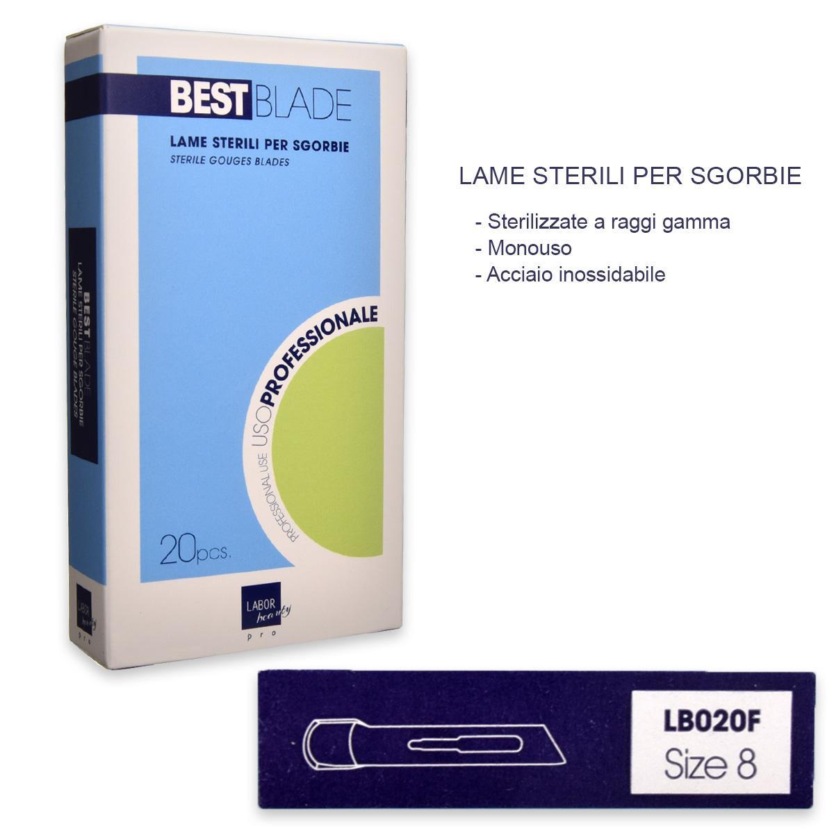 Bestblade 20 lame sterili per sgorbie mis.8