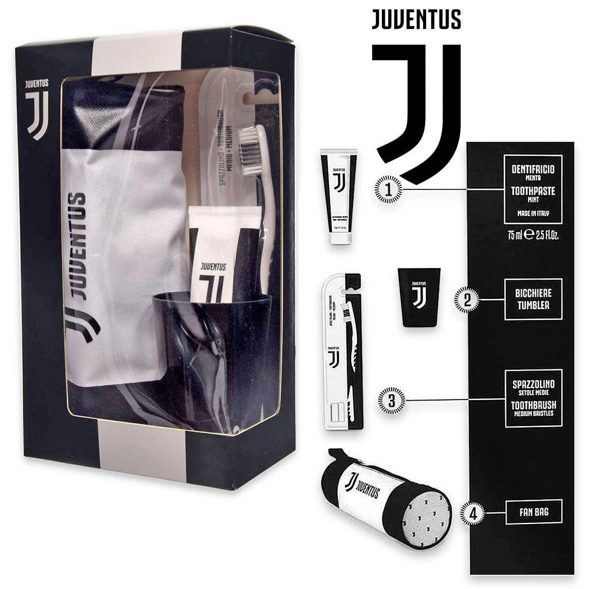 Juventus gift set oral care spazzolino + dentifricio + bicchiere