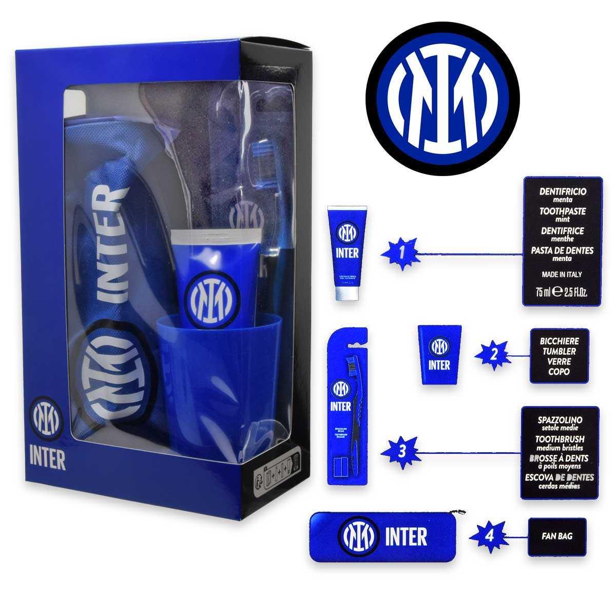 Inter gift set spazzolino + dentifricio + bicchiere