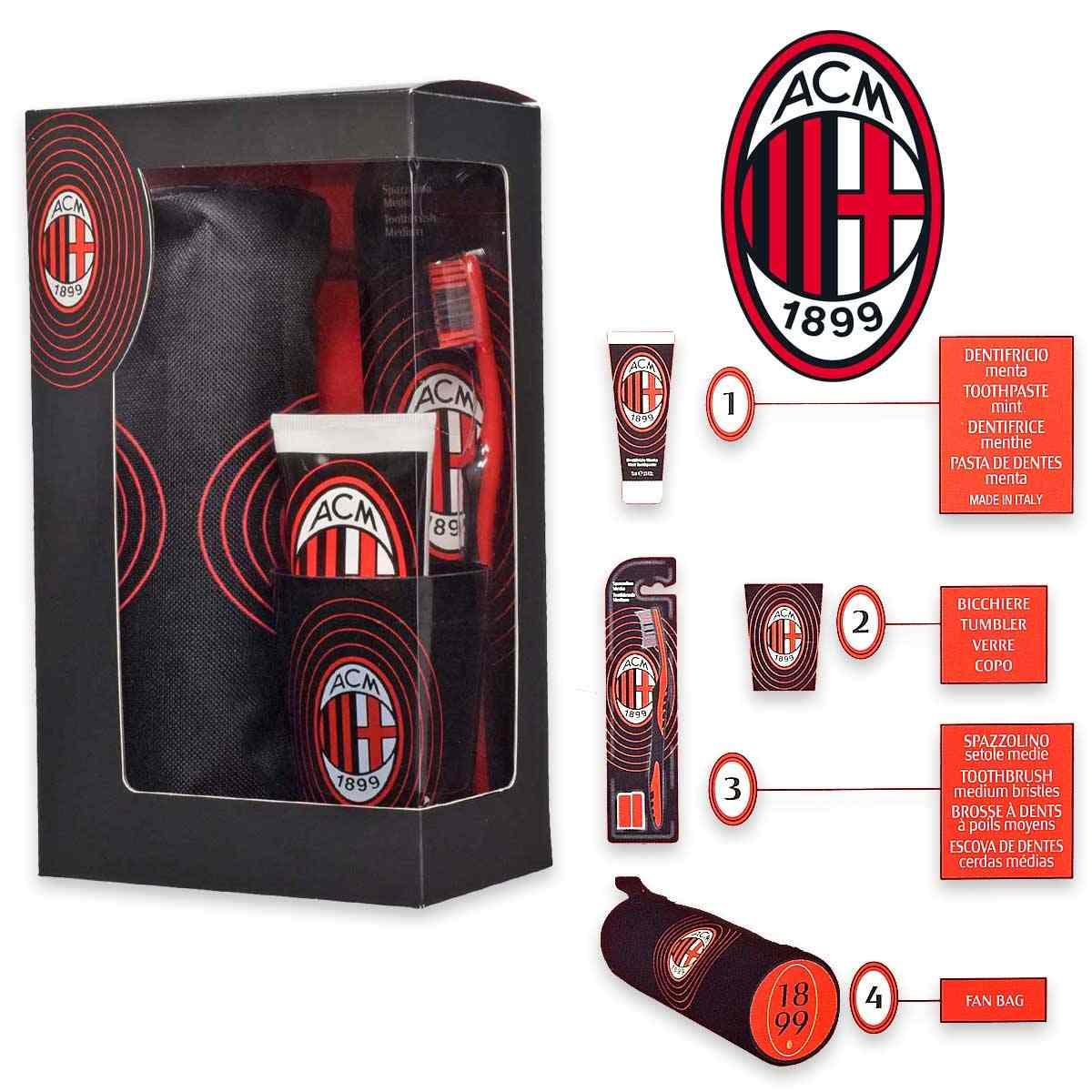 Milan gift set oral care spazzolino + dentifricio + bicchiere