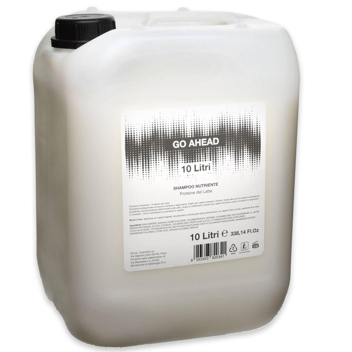 Go ahead shampoo nutriente con proteine latte linea bianca 10 litri