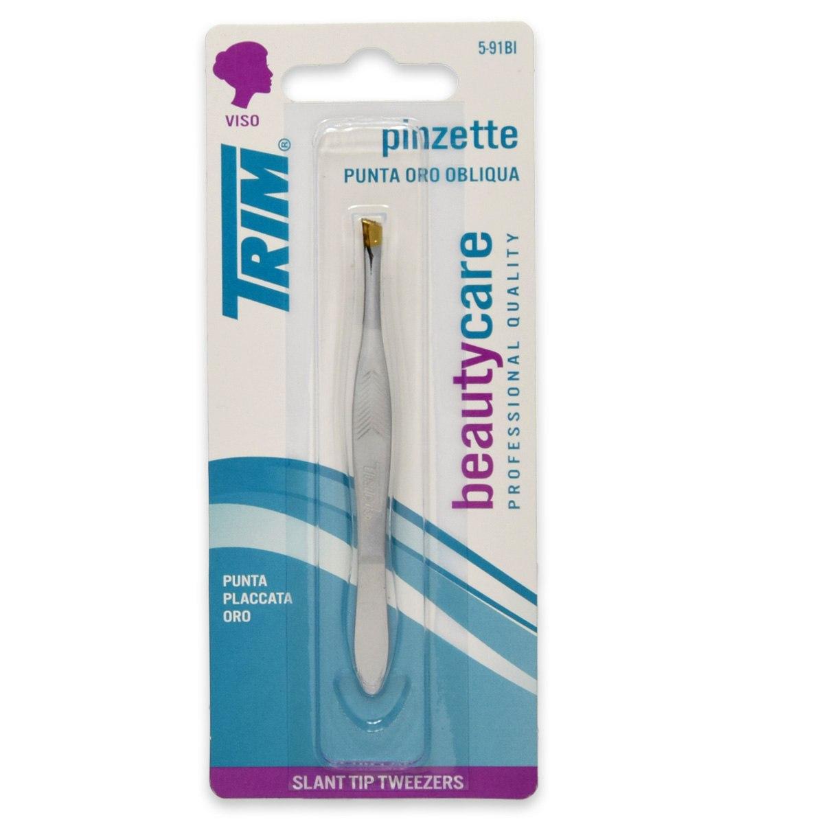 Trim pinzette punta oro obliqua