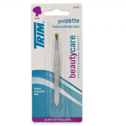 Trim pinzette punta oro obliqua