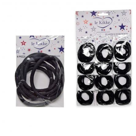 Le kikke card 12  buste 72 pz. elastici nero d. 4,5 - spes. 0,4 cm