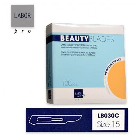 Lame chirurgiche sterili monouso beauty blade confezione da 100 pz mis 15