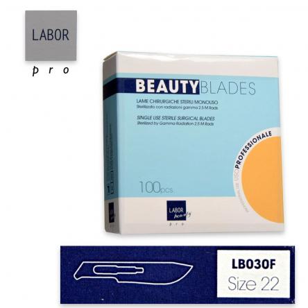 Lame bisturi sterilizzate beauty blade confezione da 100 pz mis 22