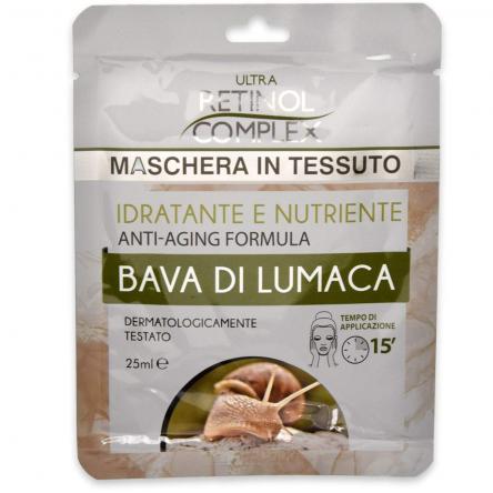 Retinol complex maschera viso in tessuto bava di lumaca 25 ml