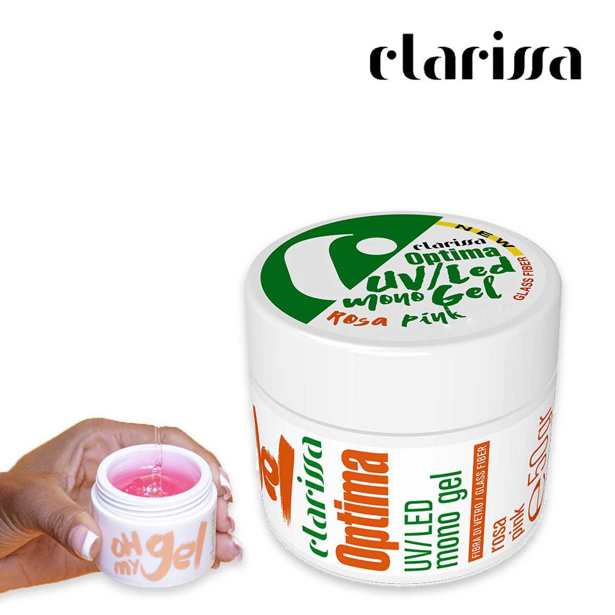 Clarissa optima uv/led monogel rosa fibra di vetro 25 gr