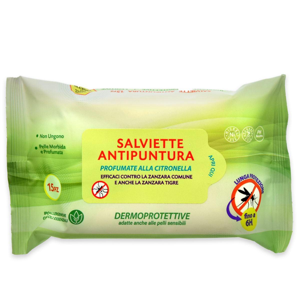 Clendy salvietta antipuntura 15pz alla citronella