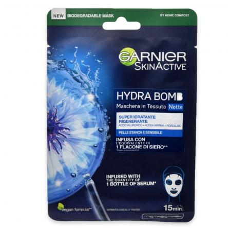 Hydra bomb maschera in tessuto trattamento notte viso garnier 28g