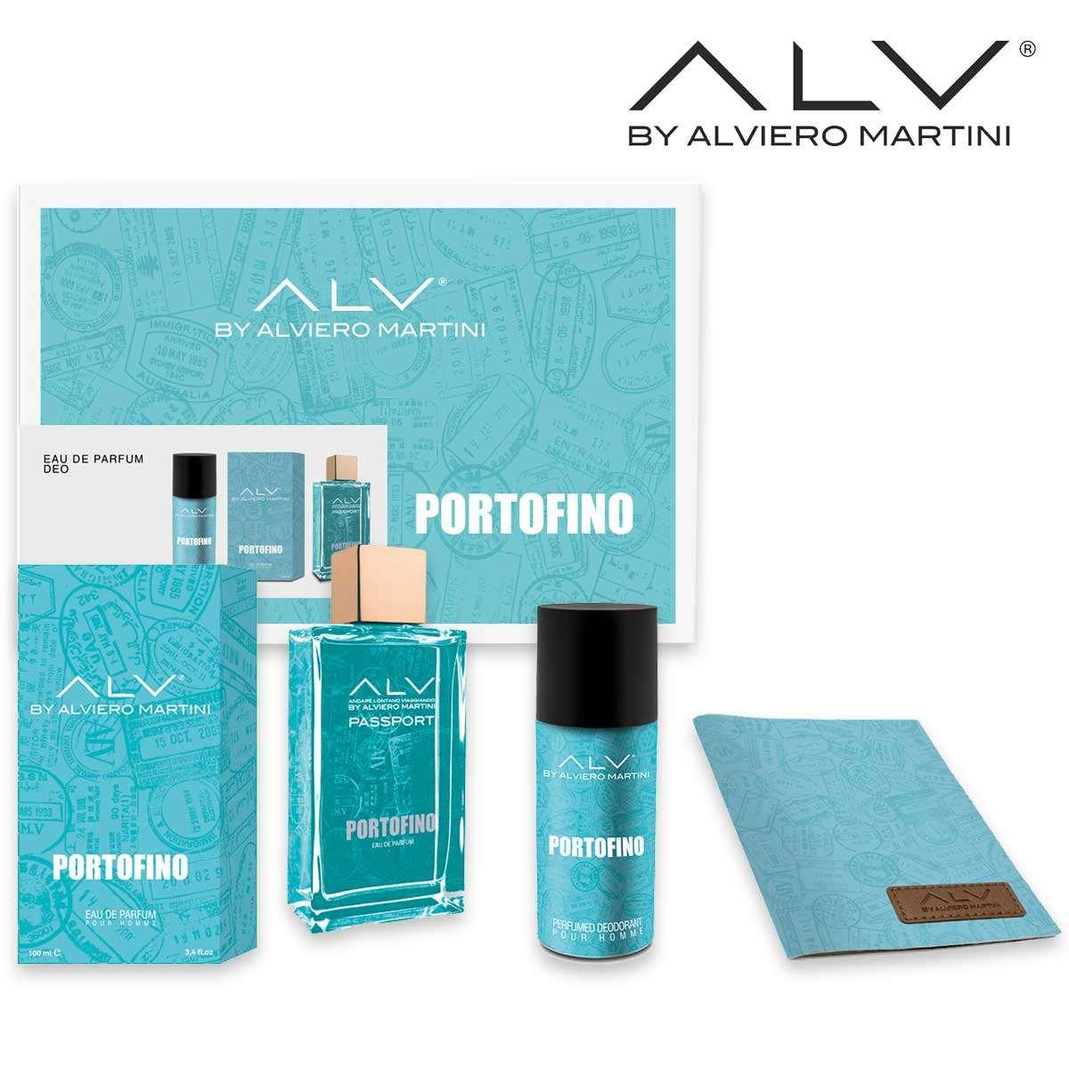 Alviero martini portofino edp 100 ml+deo 150 ml + porta passaporto pour homme