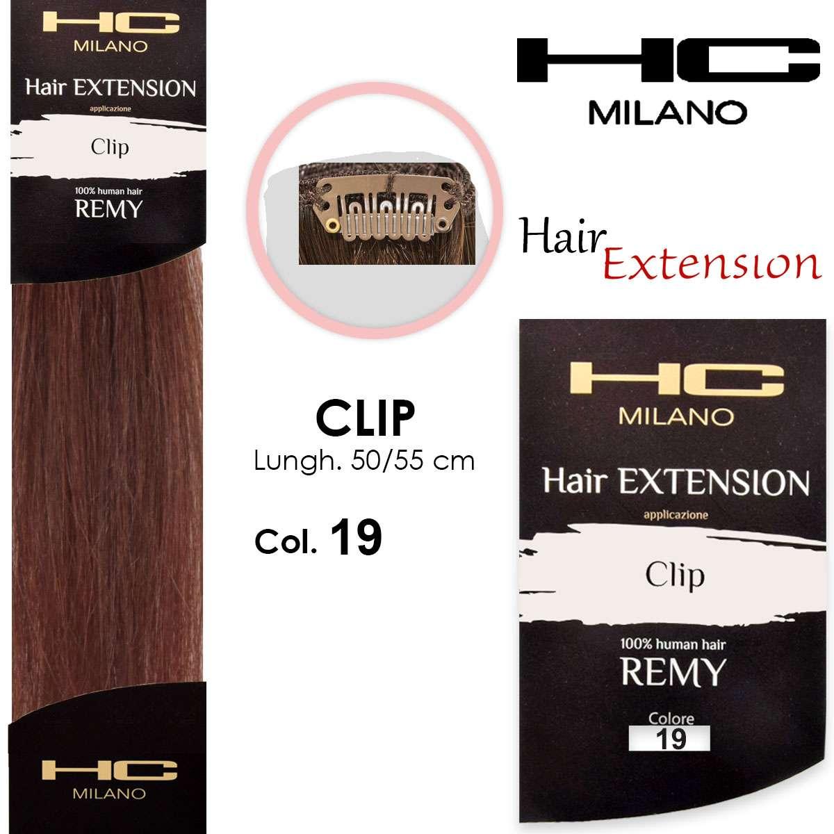 Hc milano extension 3 clip remy largh.14-16cm lungh.50cm col.19 biondo chiaro ec 8.00