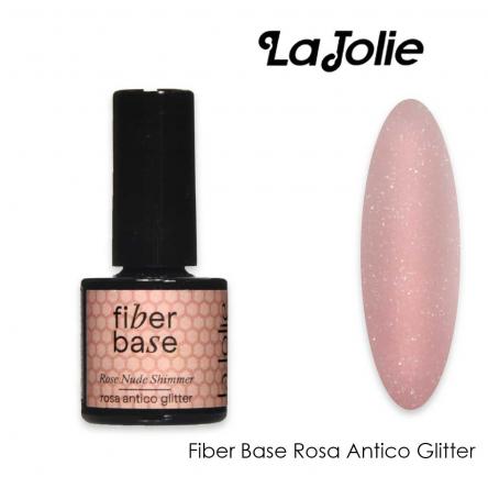 La jolie fiber base rosa antico glitter 7 ml