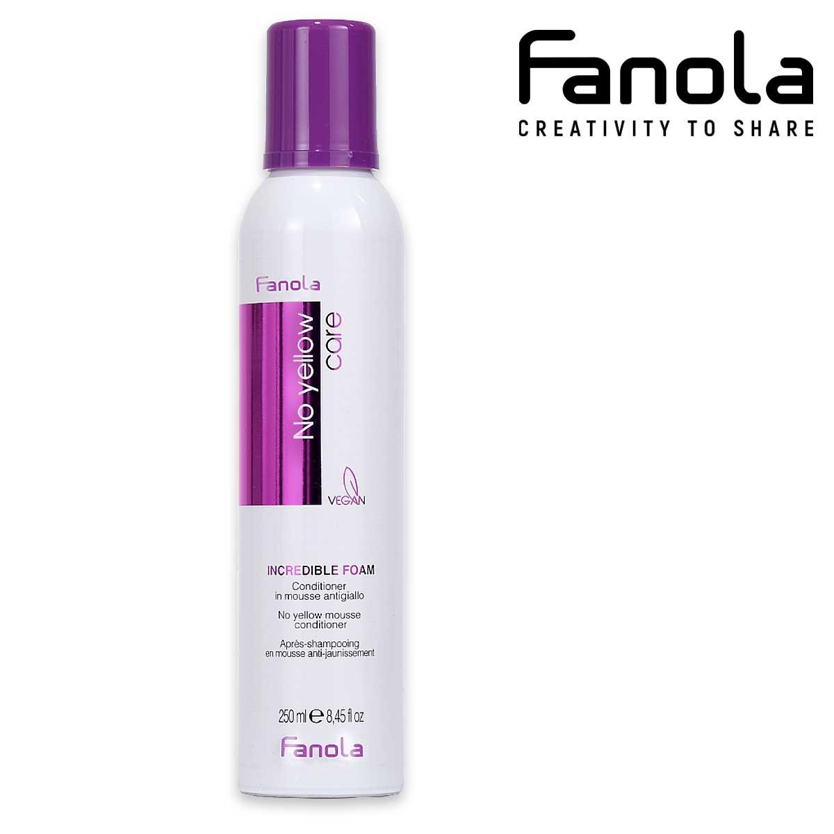 Fanola no yellow care incredible foam mousse antigiallo 250 ml