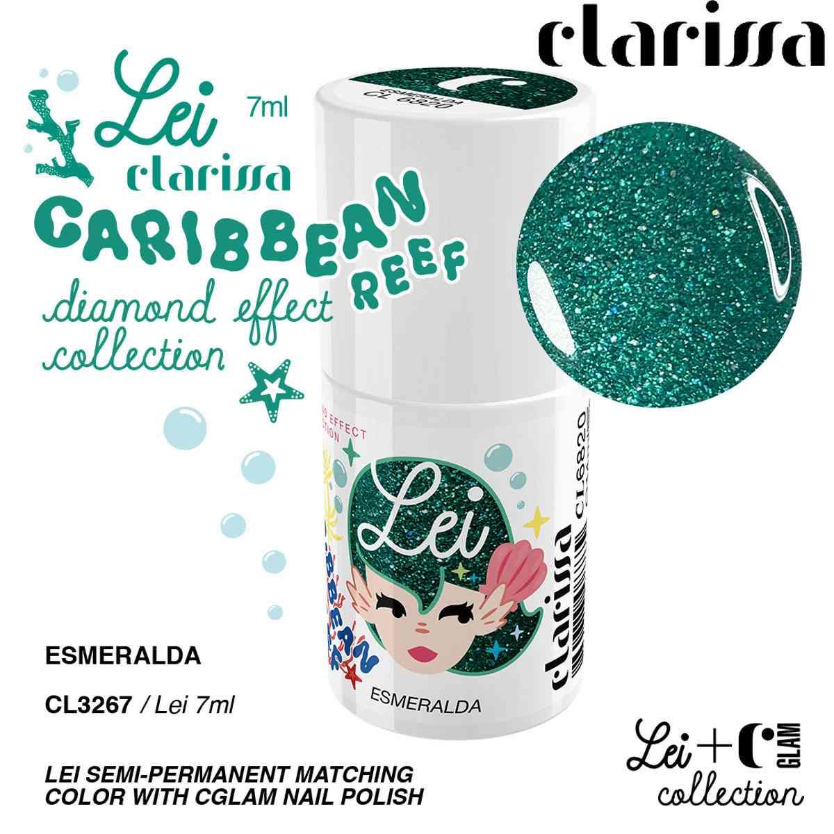 CLARISSA SMALTO SEMIPERMANENTE TPO FREE 7 ML  ESMERALDA - effetto diamante