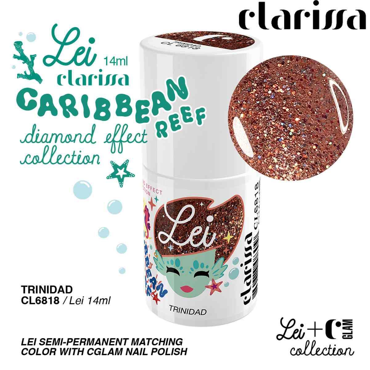 CLARISSA SMALTO SEMIPERMANENTE TPO FREE 14 ML  TRINIDAD - effetto diamante
