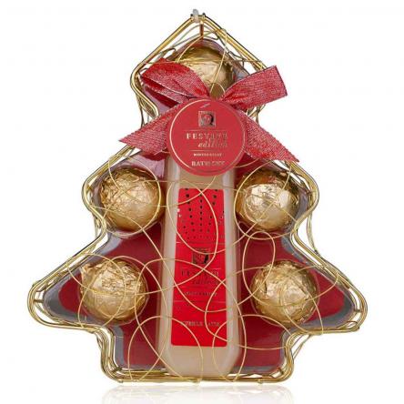 Set bagno festive albero metallo