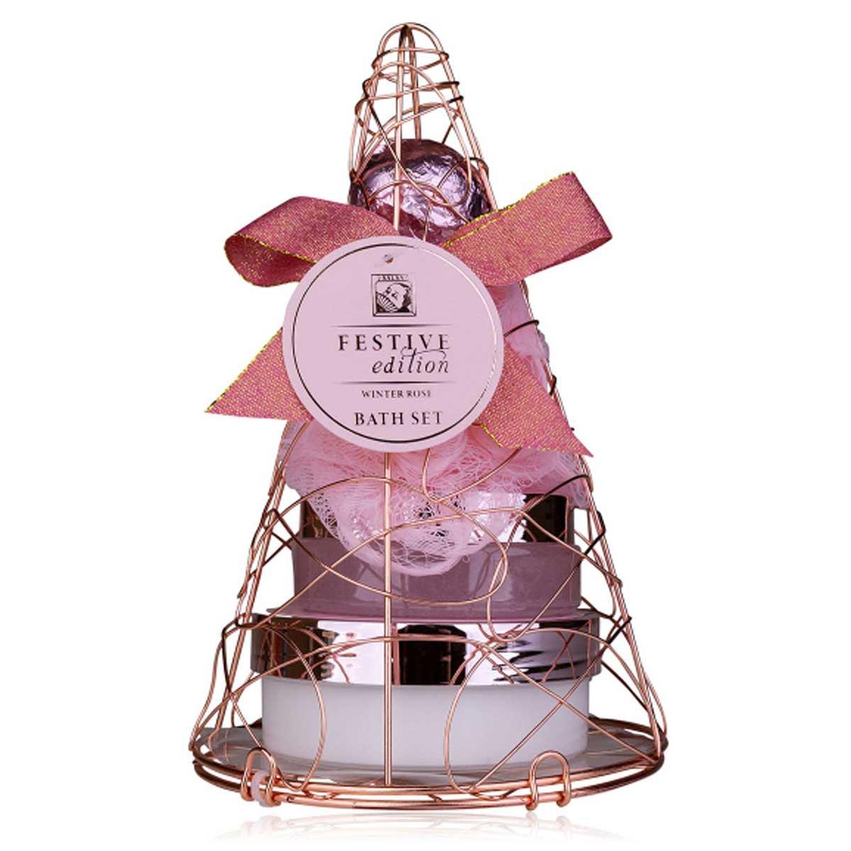 Set bagno piramide festive col.rosa