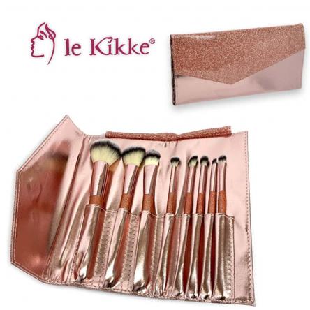 Le kikke pochette rosa glitter con 8 pennelli