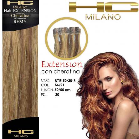 Hc milano extension cheratina remy 50/55 cm 20 pz col 6/21
