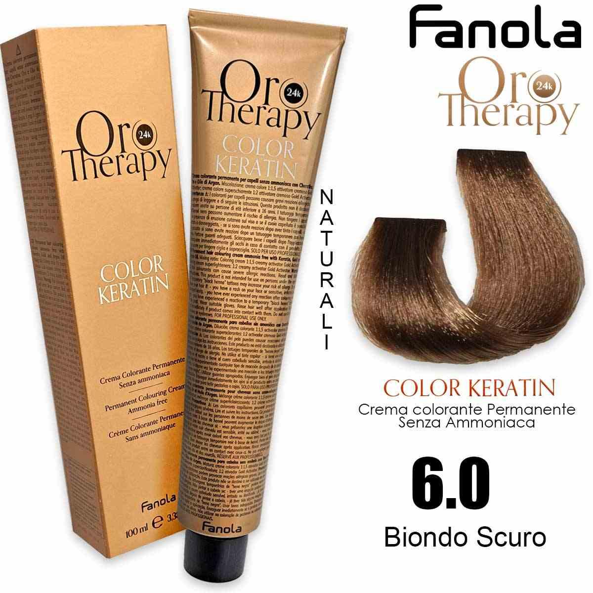 Fanola oro therapy color keratin 100 ml 6.0