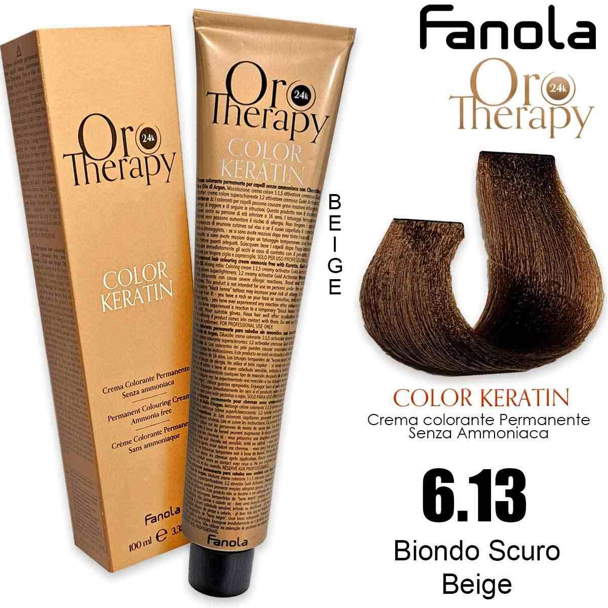 Fanola oro therapy color keratin 100 ml 6.13