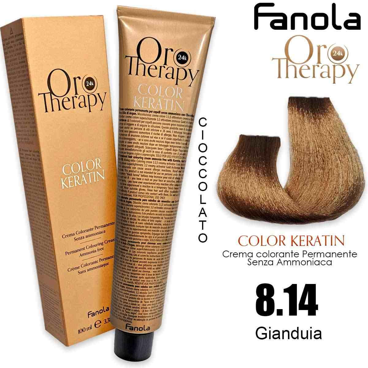Fanola oro therapy color keratin 100 ml 8.14