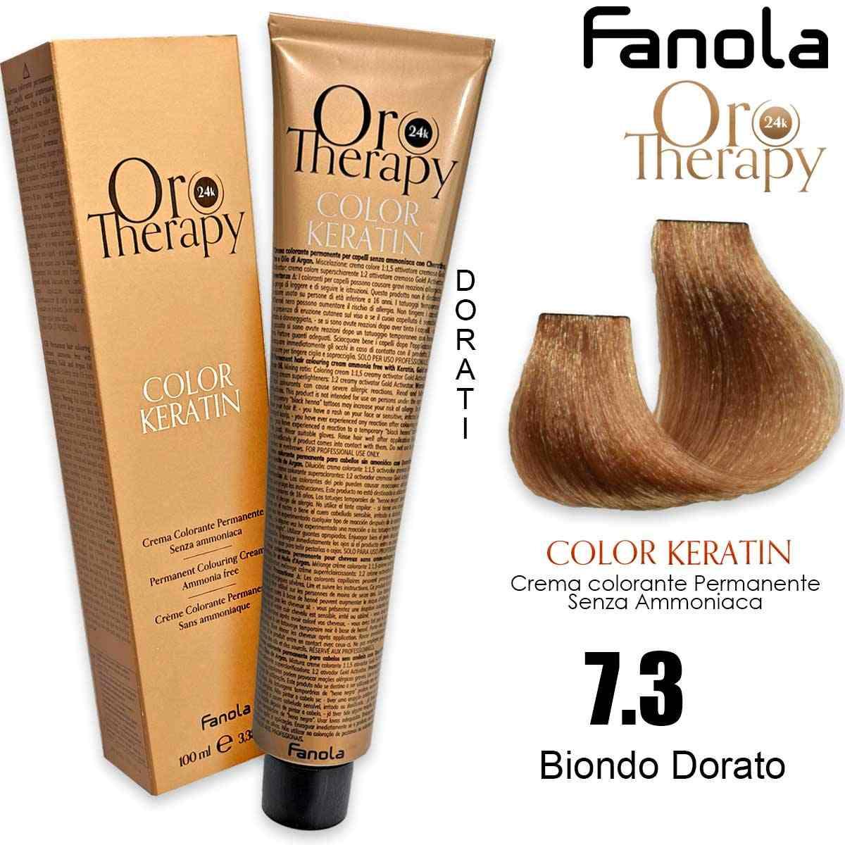 Fanola oro therapy color keratin 100 ml 7.3