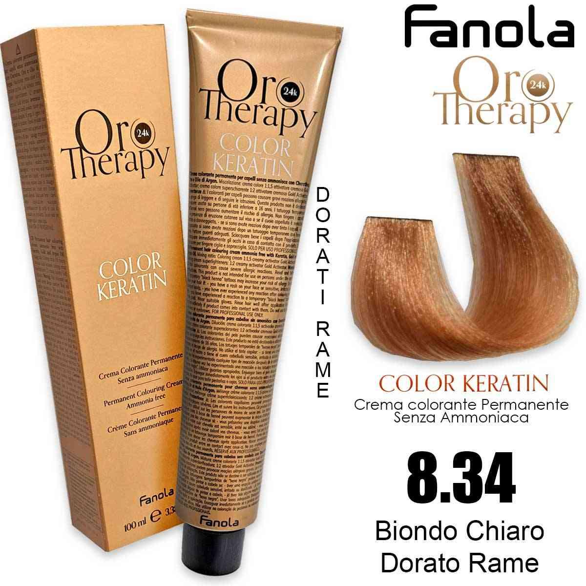 Fanola oro therapy color keratin 100 ml 8.34