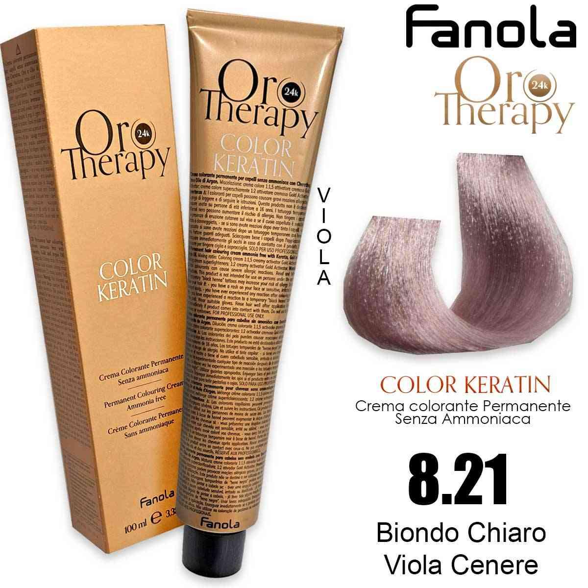 Fanola oro therapy color keratin 100 ml 8.21