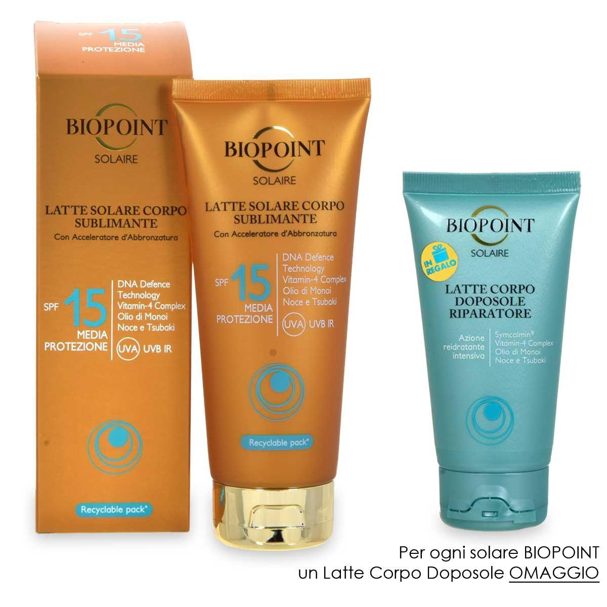 Biopoint latte tubo spf15 200 ml