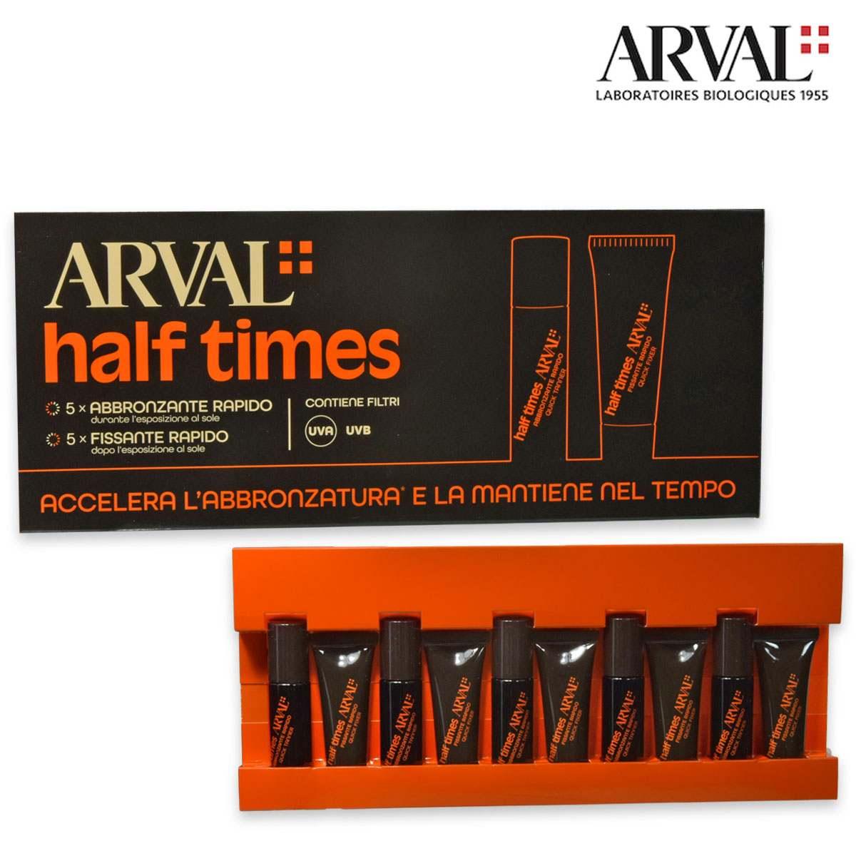 Arval half times  5 fiale abbronzanti + 5 fiale fissante rapido 10ml