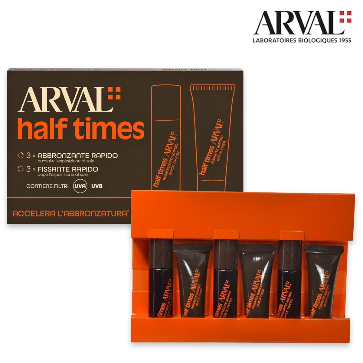 Arval half times 3 fiale abbronzanti + 3 fiale fissante rapido 10ml