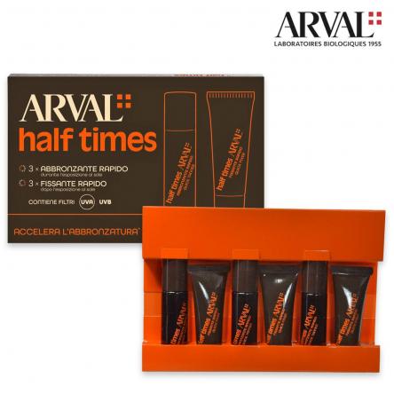 Arval half times 3 fiale abbronzanti + 3 fiale fissante rapido 10ml