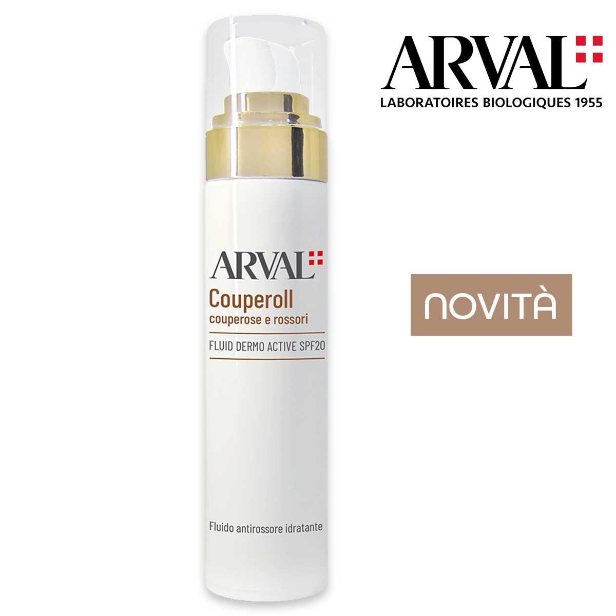 Arval couperoll fluid dermo active spf20 fluido antirossore idratante airless 50ml