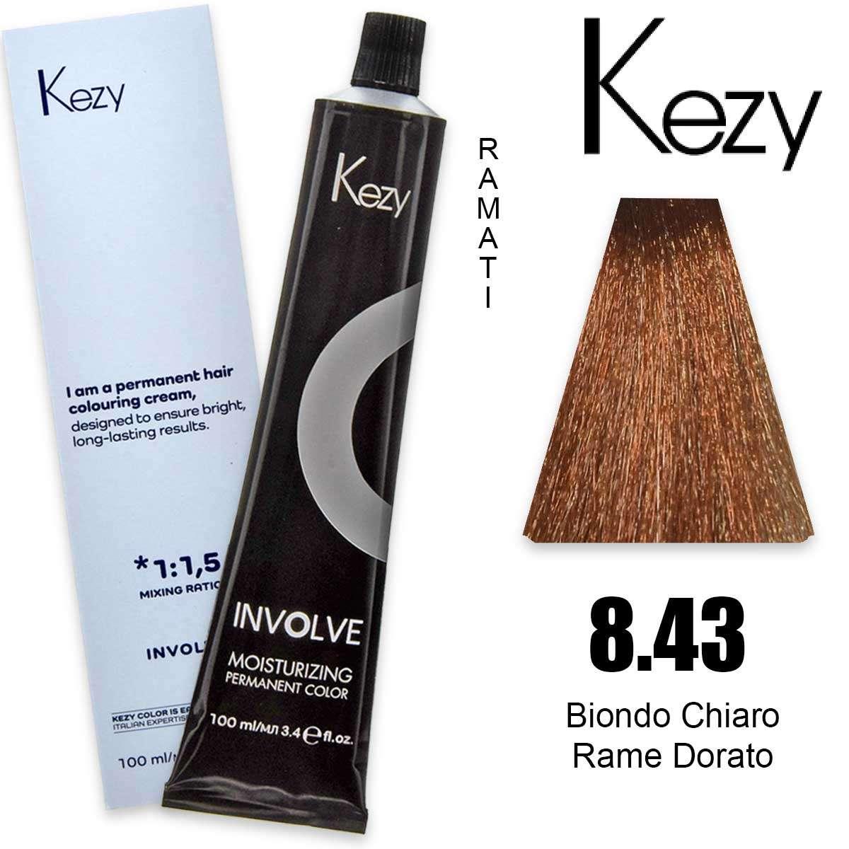 Kezy involve color 100 ml biondo chiaro rame dorato 8.43