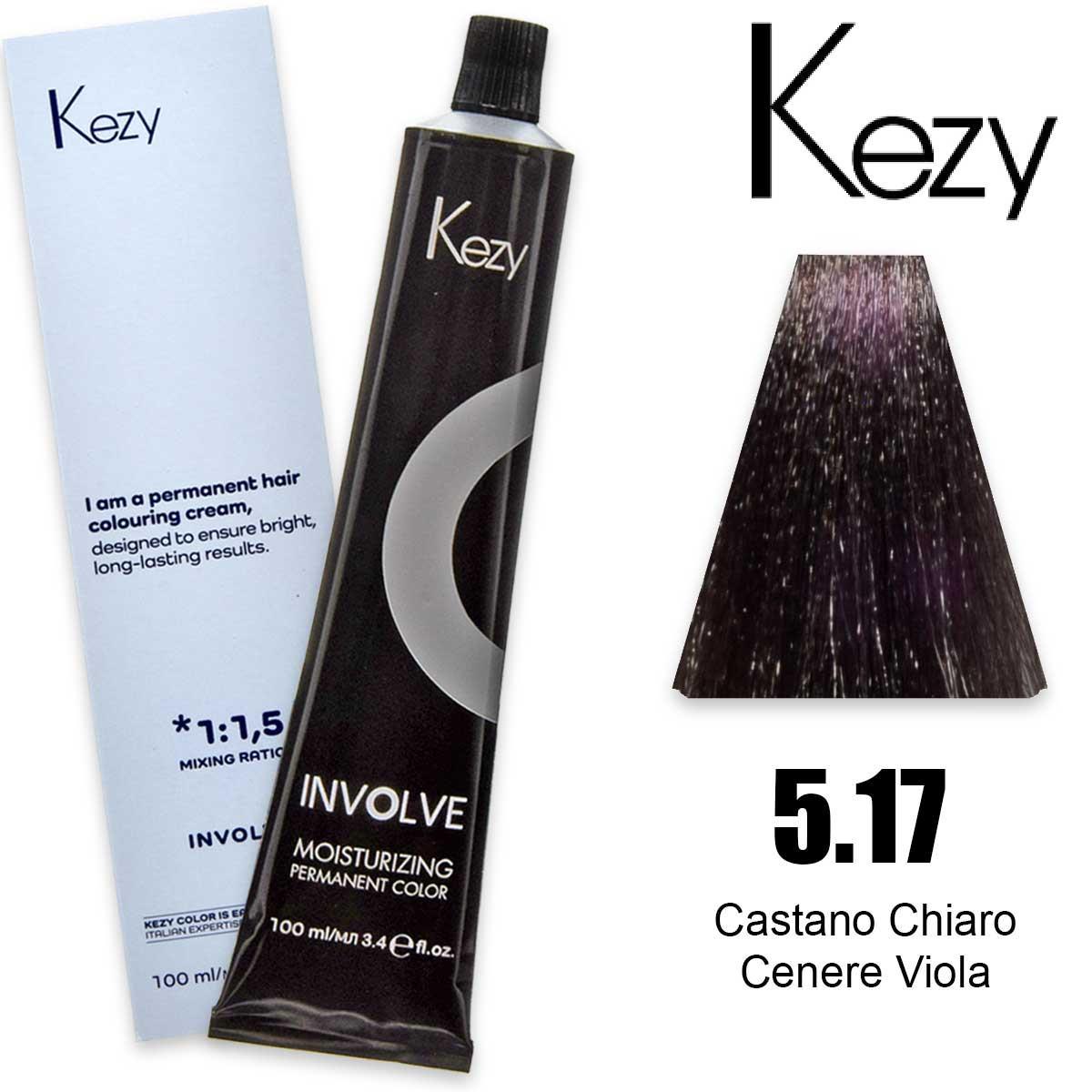 Kezy involve color 100 ml castano chiaro cenere viola 5.17