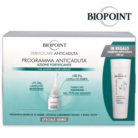 Biopoint kit programma anticaduta uomo 20 fiale da 6 ml + shampoo omaggio 200 ml